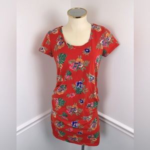 OLD NAVY MATERNITY Orange Tropical Dress | Size Medium | Babymoon